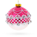 Elegant Laced Pink Glass Christmas Ornament