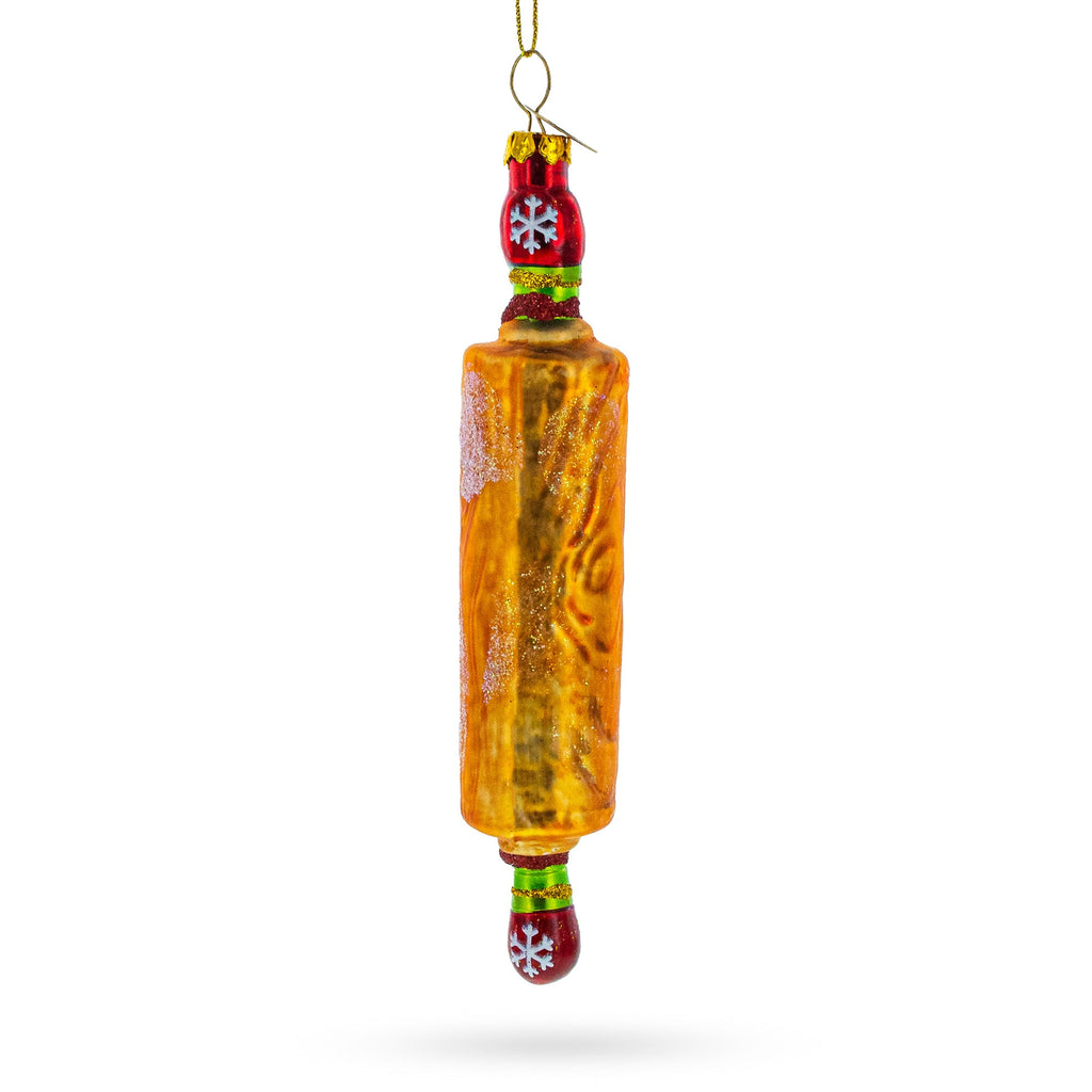 Kitchen Rolling Pin Glass Christmas Ornament