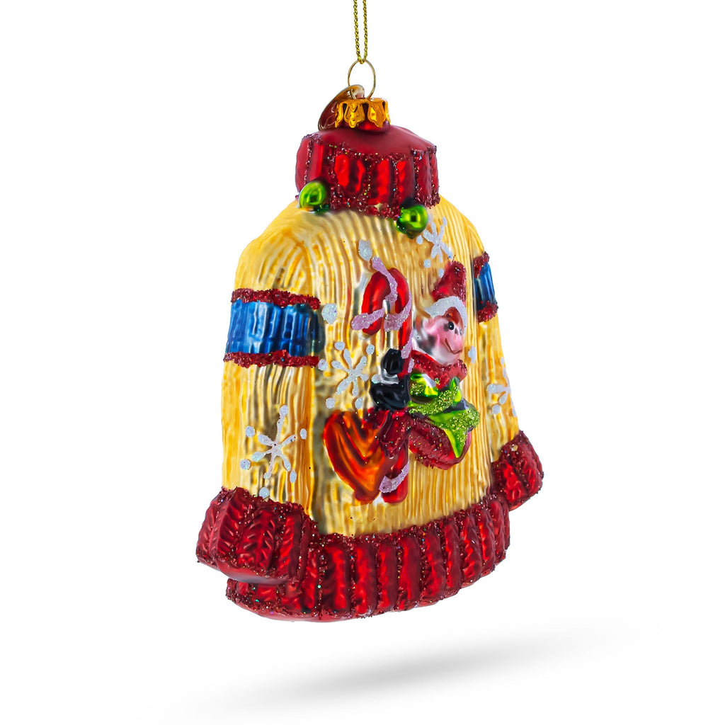 Festive Holiday Sweater Glass Christmas Ornament