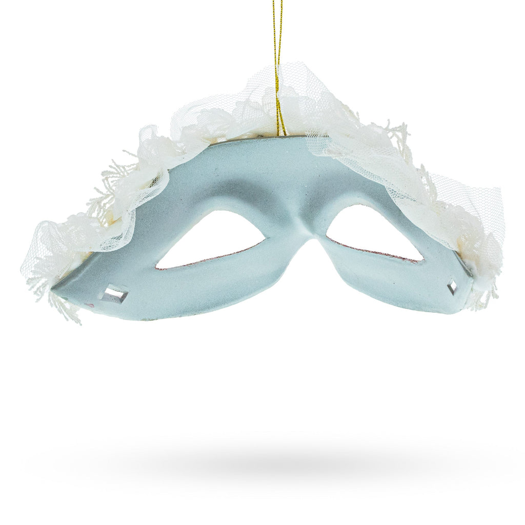 Whimsical Carnival Mask Glass Christmas Ornament