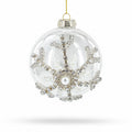 Silver Glitter Snowflake Glass Ball Christmas Ornament