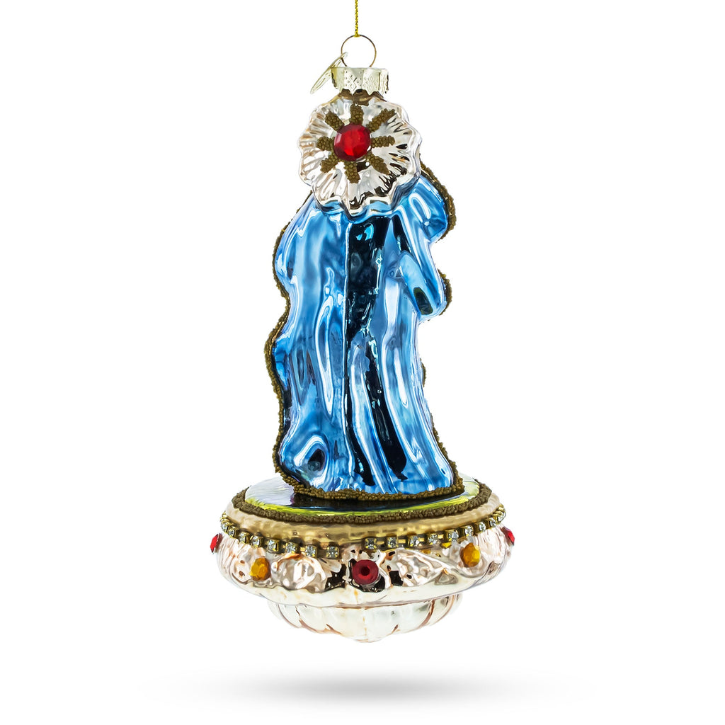 Nativity Scene Sacred Glass Christmas Ornament