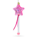 Magical Pink Star Wand Glass Christmas Ornament