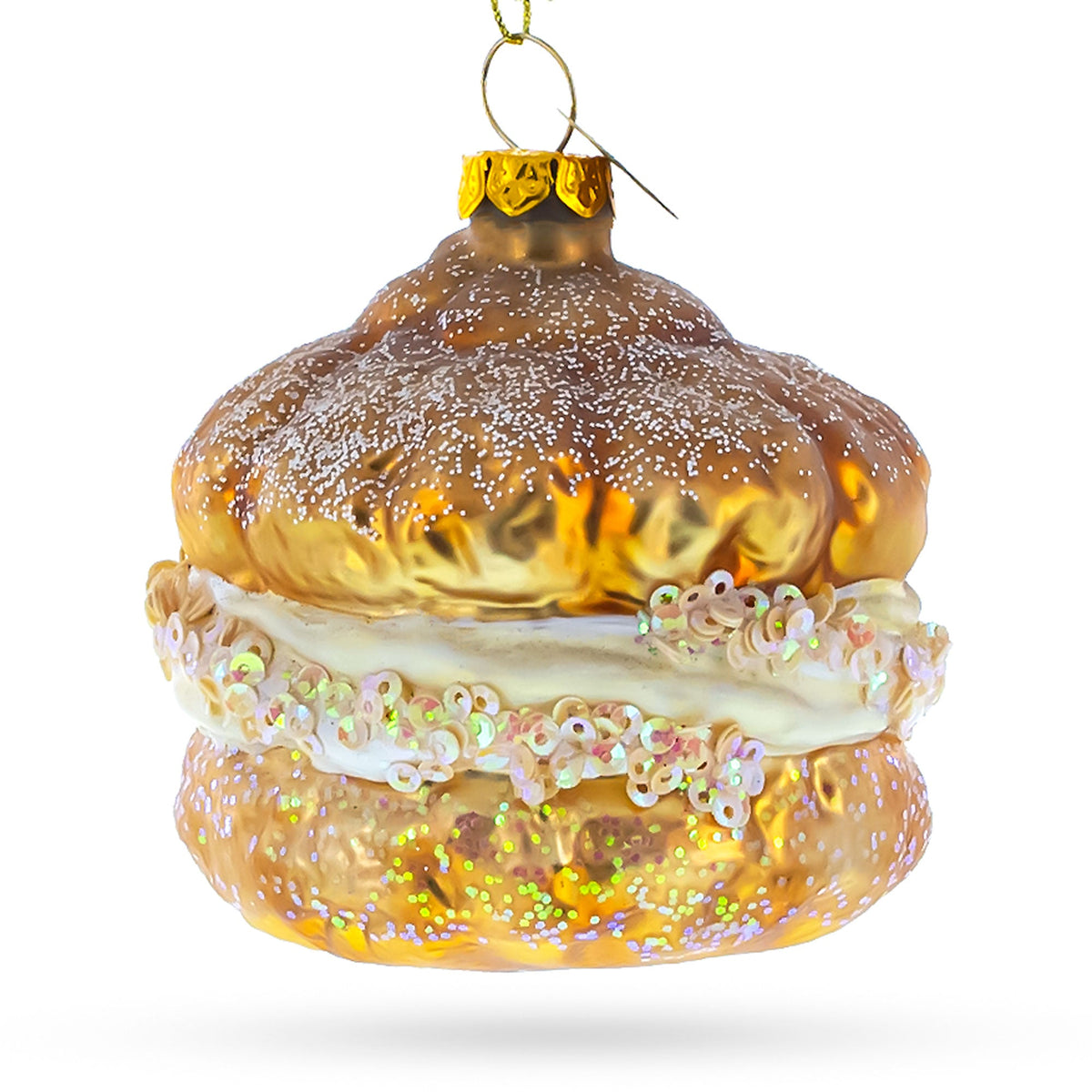 Whipping Cream Pastry Glass Christmas Ornament