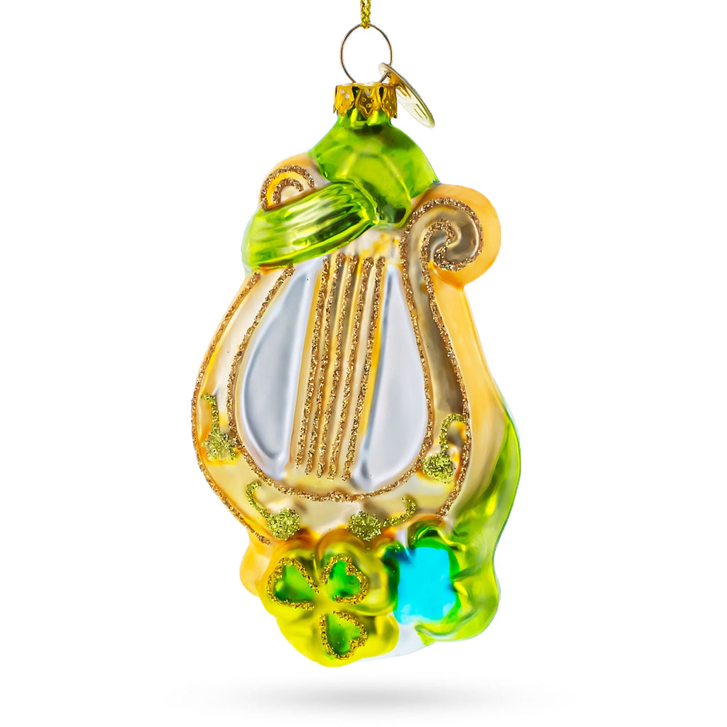 Irish Harp Glass Christmas Ornament
