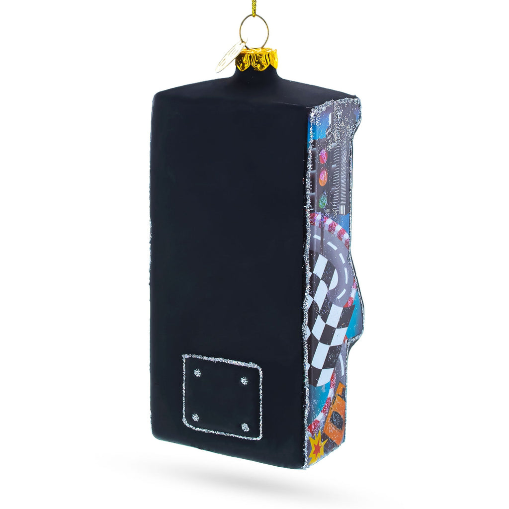 Retro Arcade Machine Glass Christmas Ornament