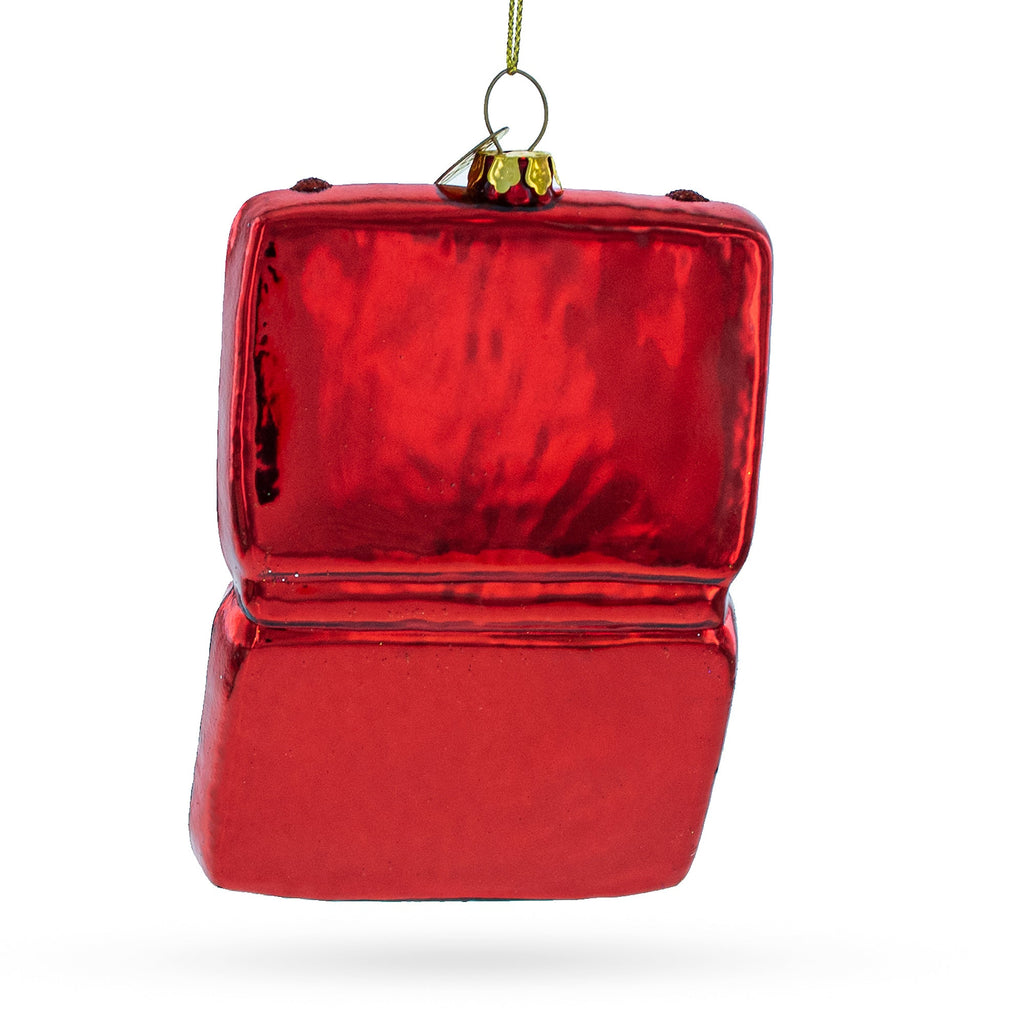 Handyman with Toolbox Glass Christmas Ornament