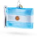 Waving Flag of Argentina Glass Christmas Ornament