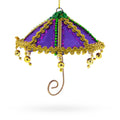 Whimsical Purple Umbrella with Beaded Accents Christmas Ornament