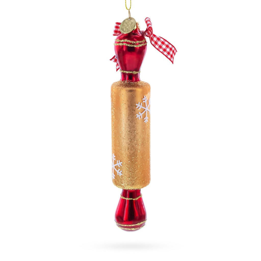 Rolling Pin Glass Christmas Ornament