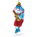 Dolphin Playing Guitar Glass Christmas Ornament