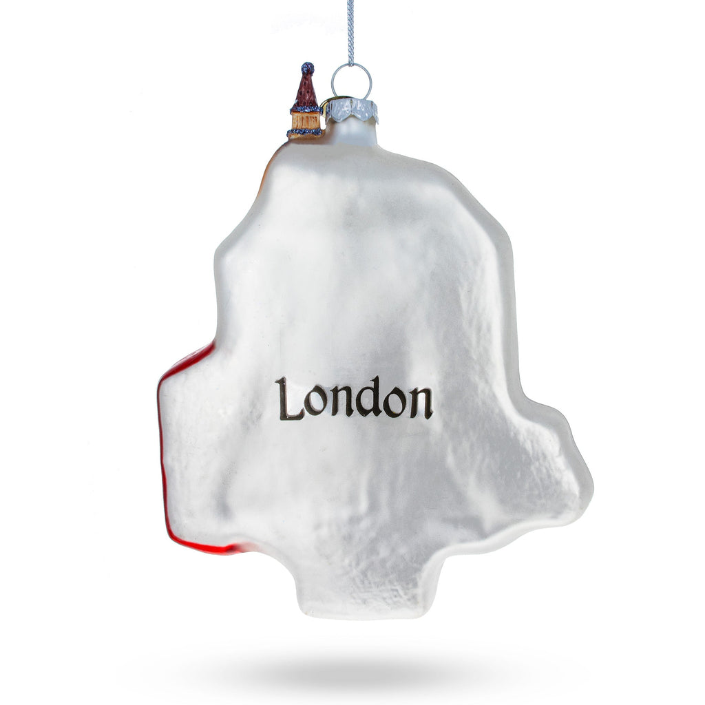 London Attractions, United Kingdom Glass Christmas Ornament