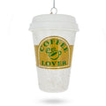 Coffee Lover's Cup Glass Christmas Ornament