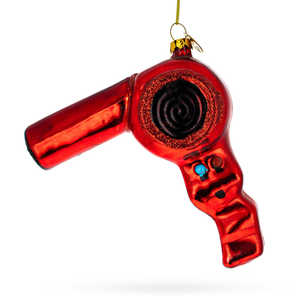 Hair Dryer Glass Christmas Ornament