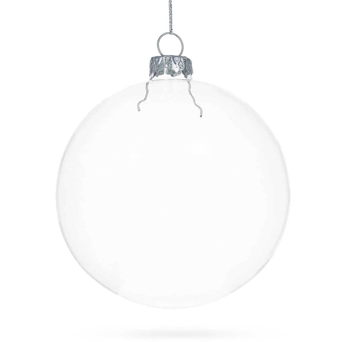 Set of 3 Clear Glass Ball Christmas Ornaments 4.7 Inches