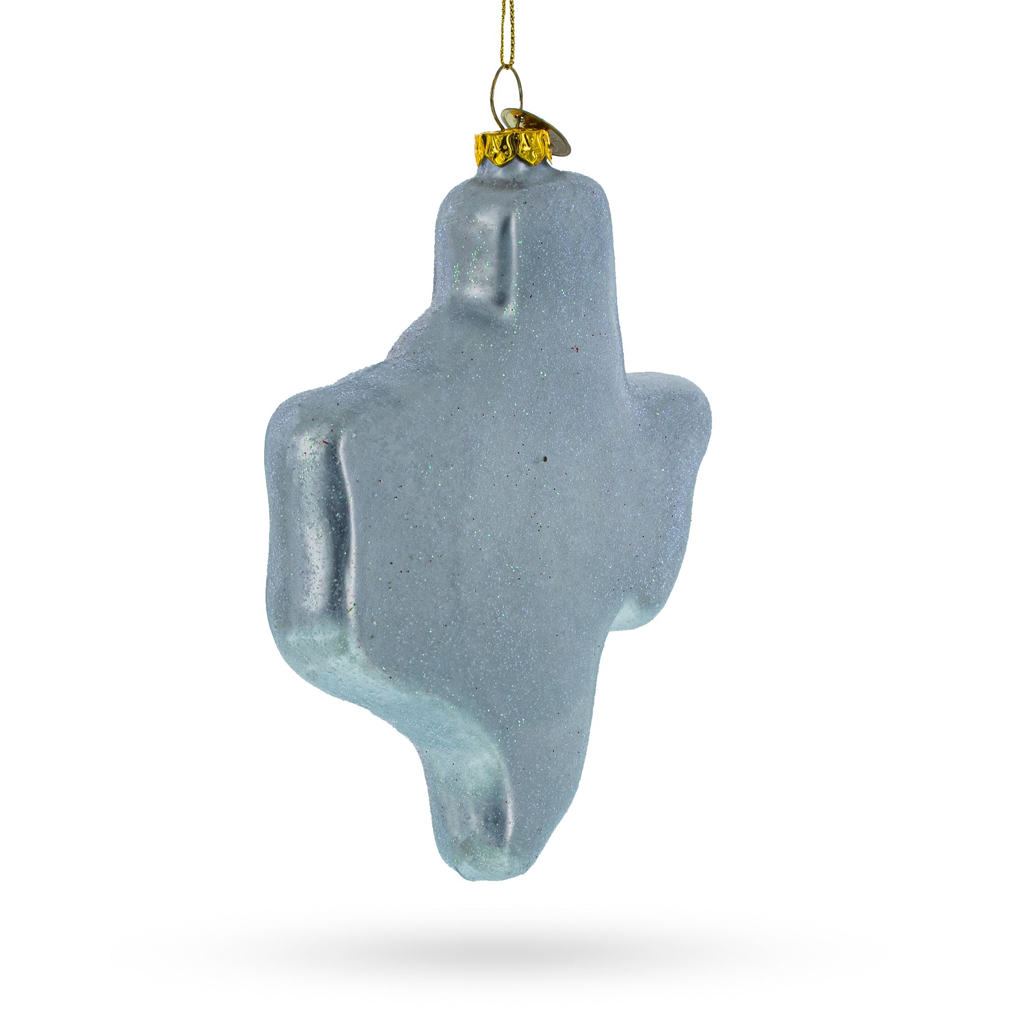 State of Texas Symbols Glass Christmas Ornament