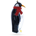 Penguin with Scarf Glass Christmas Ornament