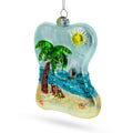 Tropical Paradise Sunny Beach Escape Glass Christmas Ornament