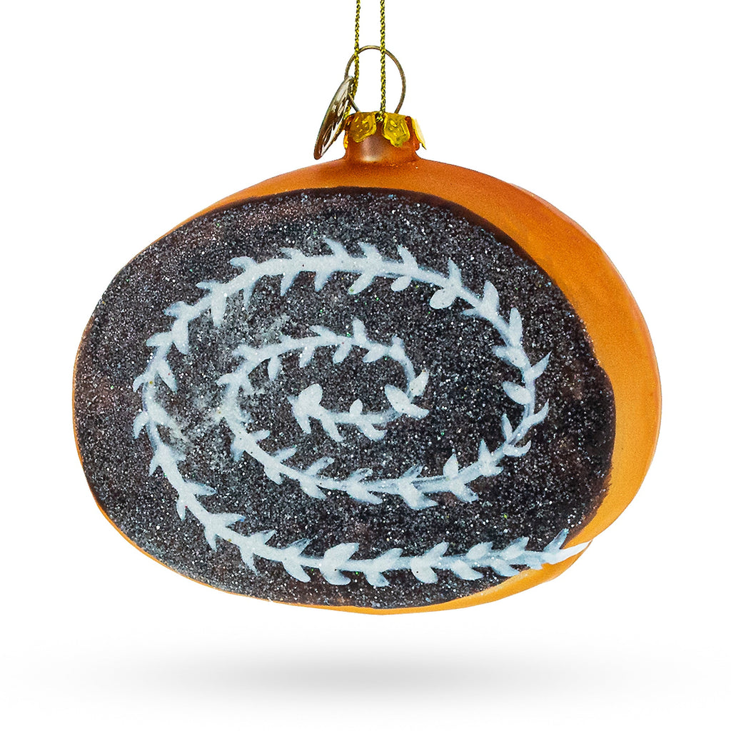Chocolate Roll Cake Glass Christmas Ornament