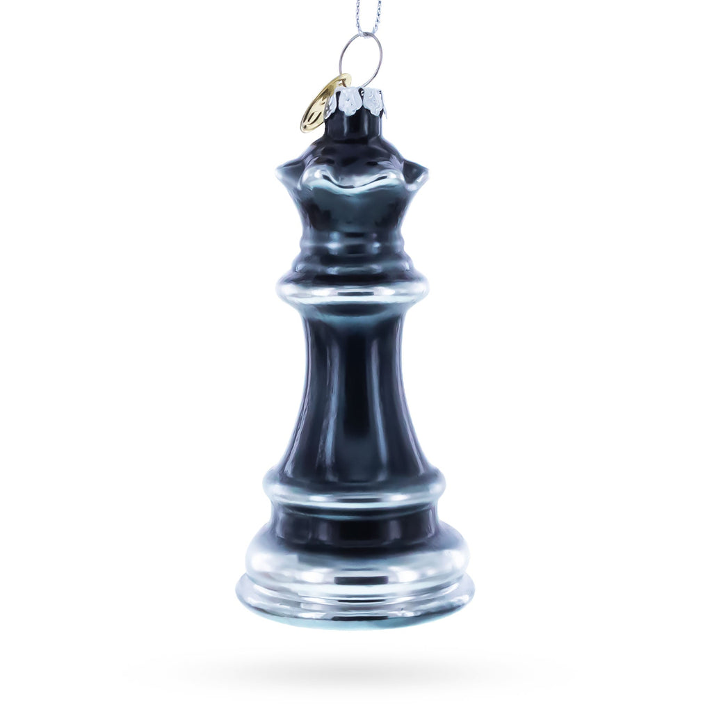 Queen Chess Glass Christmas Ornament