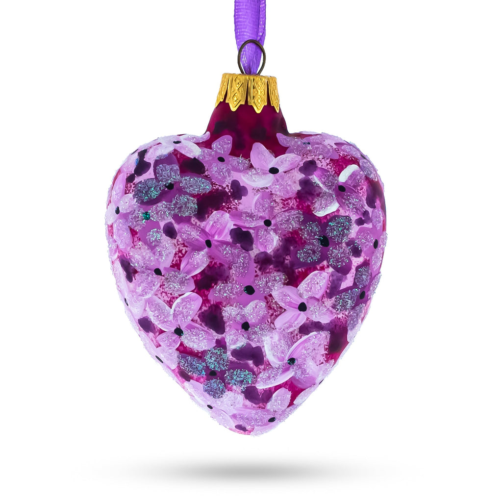 Grandma Always in My Heart Glass Heart Christmas Ornament