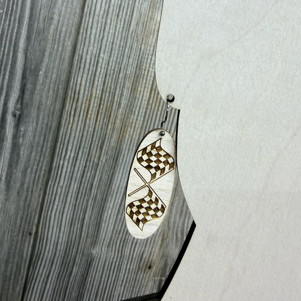 Checkered Flag Dangle Earrings