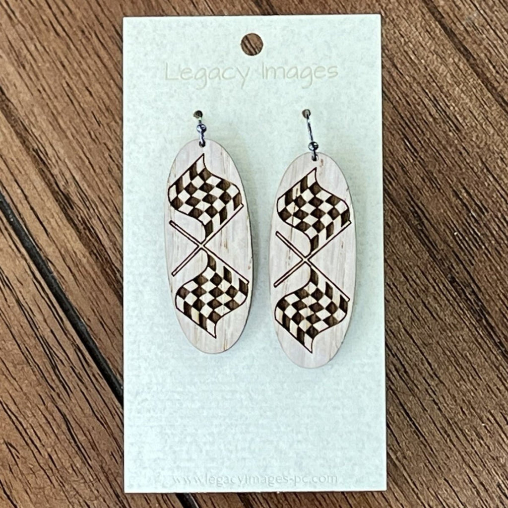 Checkered Flag Dangle Earrings