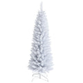 Slim Artificial Christmas Pencil Tree with PVC Needles and Folding Metal Stand-5'