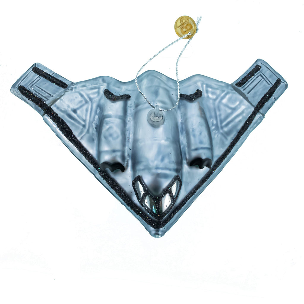 Sleek Stealth Bomber B-2 Glass Christmas Ornament