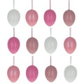 Bag of 12 Pastel Rose Plastic Easter Egg Ornaments 2.35 Inches