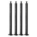4-Pack Cable Railing Post, 36x1x2 In Horizontal-Hole Deck Railing Post with Pre-Drilled Holes, Stainless Steel Cable Rail Post with Horizontal and Curved Bracket, Black, 4JZLGZXHS914UUOI6001V0