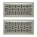 Floor Registers 4x10 Inch 2-Pack Iron Floor Vents for HVAC Grilles Nickel-Plated