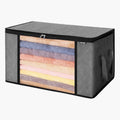 90L Large Storage Bags, 6 Pack Clothes Storage Bin, Foldable Closet Organizers Containers with Handle, Nov-woven Fabric Storage Bag for Clothing, Blanket, Comforter, Bed Sheet, Pillow(Grey)