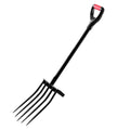 5 Tines Garden Fork Tool Metal Handle 41 in Spading Pitchfork Y Grip Heavy Duty