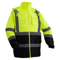 High Visibility Reflective Safety Jacket Waterproof Hoodie Yellow with Black L