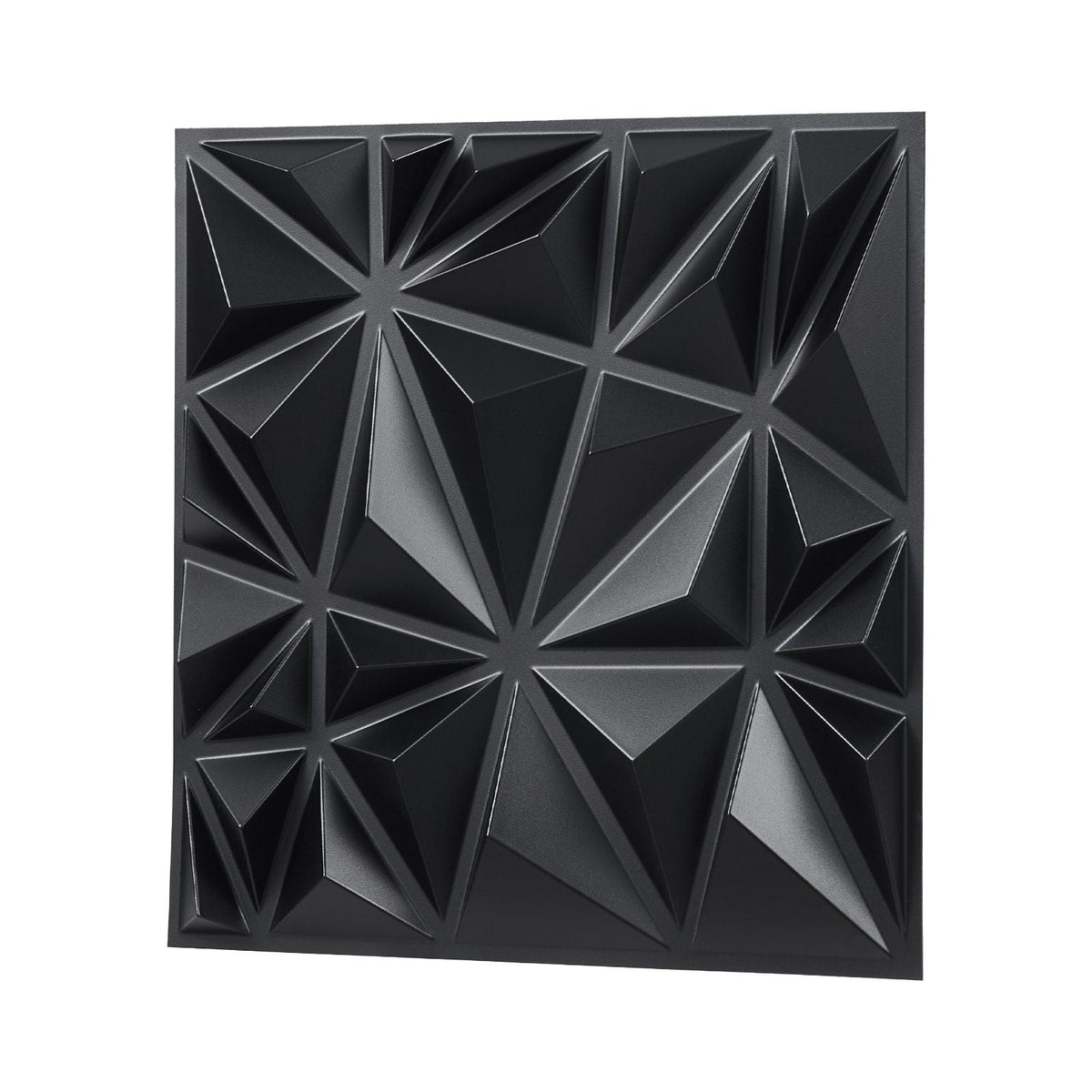 3D Wall Panels 33-Pack 11.81 x 11.81'' PVC 32 Sq.Ft Coverage Diamond Matte Black