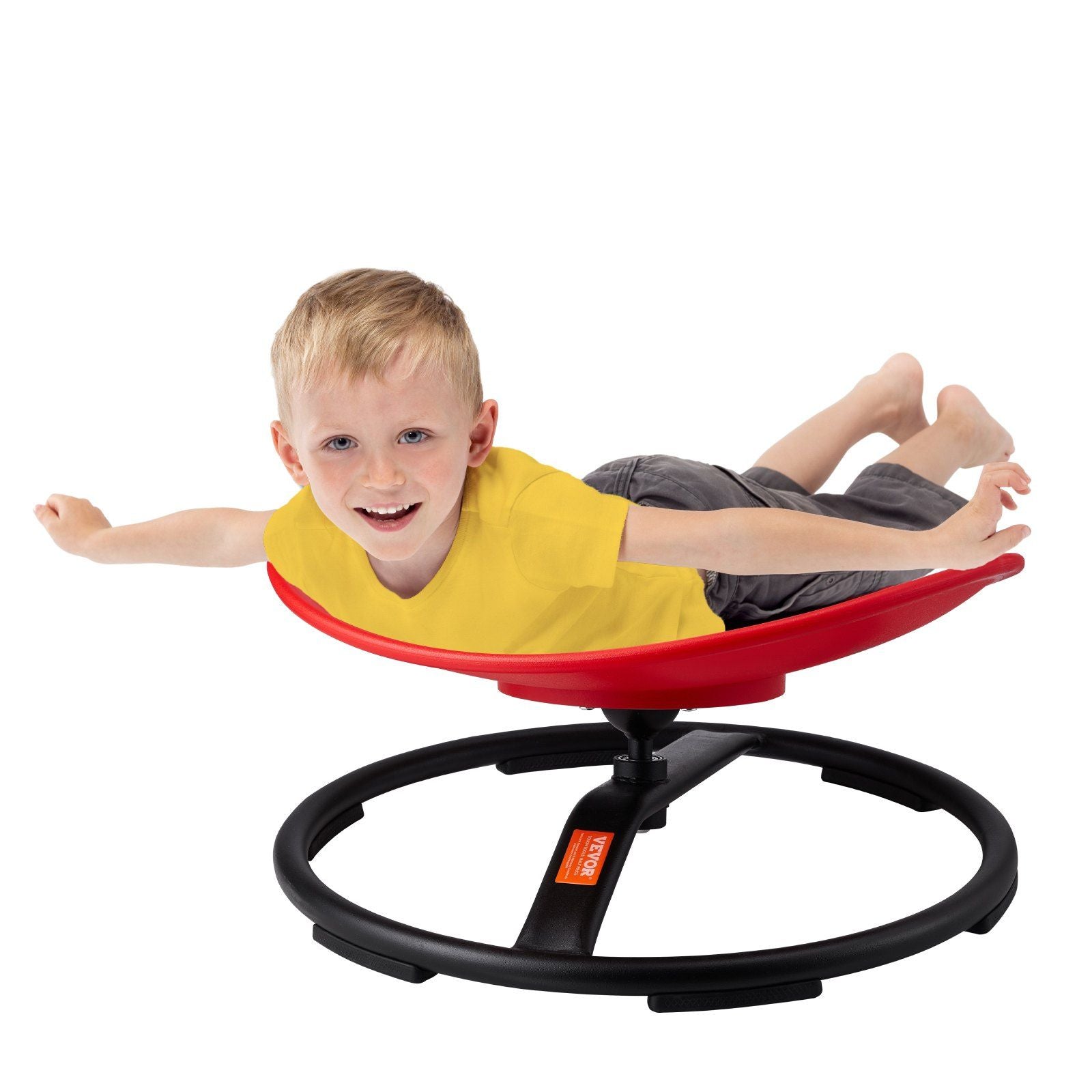 Kids Swivel Chair, 220 LBS Capacity, Sensory Spinning Chair, Autistic Kids Sensory Toy Chair with Non-Slip Metal Base, Toddler Sit and Spin Chair for Coordination Balance Focus Training Red