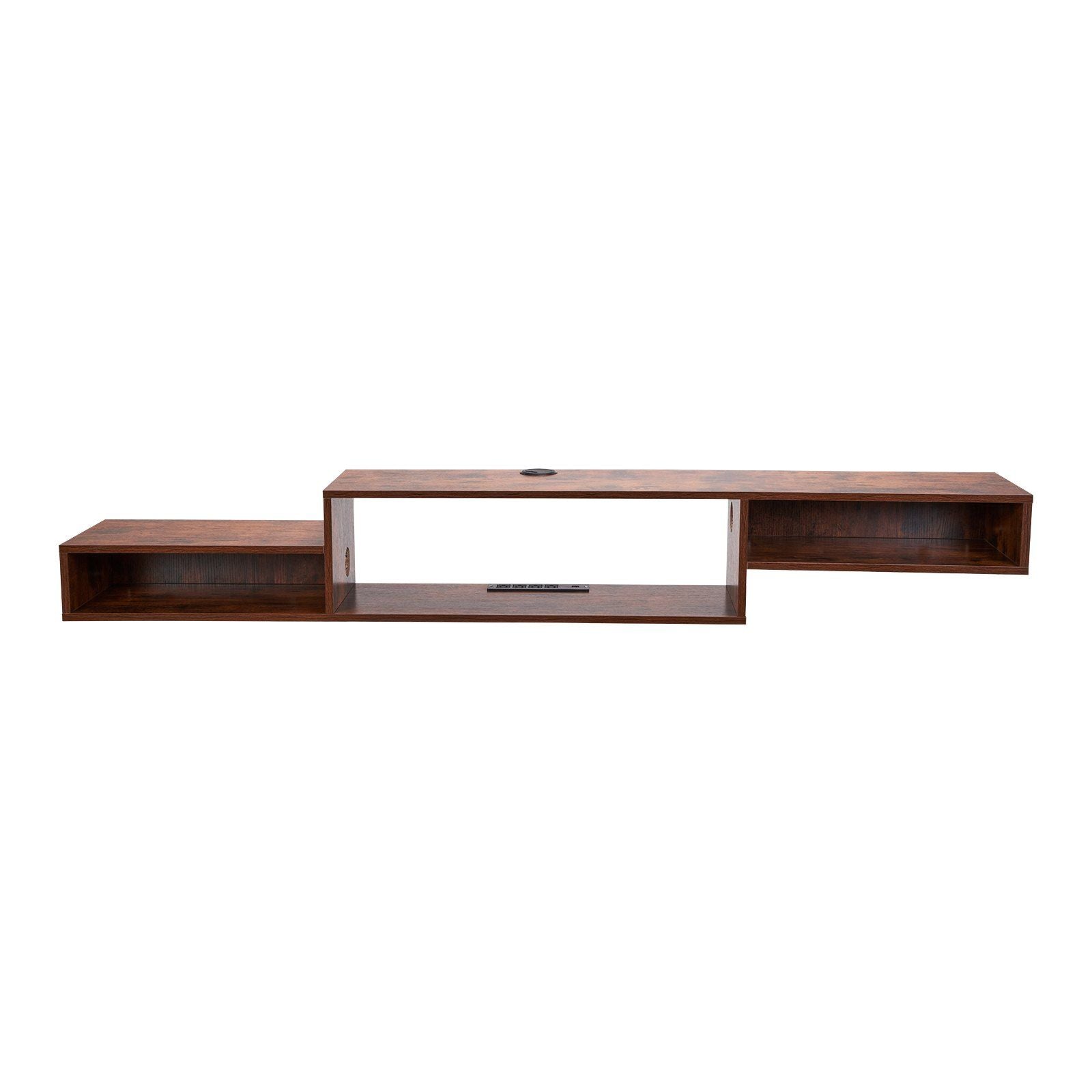Floating TV Stand, 70" Wall Mount Entertainment Center with Power Outlet & Cable Hole, Modern Floating TV Shelf with Storage Cabinet for DVD Player, Cable Box, Game Console, TV Accessory, Wood
