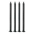 4-Pack Cable Railing Post, 42x1x2 In Horizontal-Hole Deck Railing Post with Pre-Drilled Holes, Stainless Steel Cable Rail Post with Horizontal and Curved Bracket, Black, 4JZLGZXHS106REP67001V0