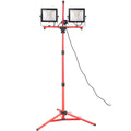 LED Work Light with Stand, 20000 Lumen Dual-head LED Work Light with 27.6"-68.1" Adjustable and Foldable Tripod Stand, IP65 Waterproofed LED Tripod Work Light, with 5000 Kelvin Color Temperature