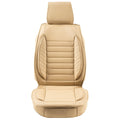 Seat Covers, Universal Car Seat Covers Front Seats, 2pcs Faux Leather Seat Cover, Semi-enclosed Design, Detachable Headrest and Airbag Compatible, for Most Cars SUVs and Trucks Beige