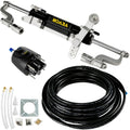Hydraulic Steering Kit 300HP Hydraulic Steering Compact Cylinder Hydraulic Outboard Steering Kit with Helm Pump for Boat Marine Steering System
