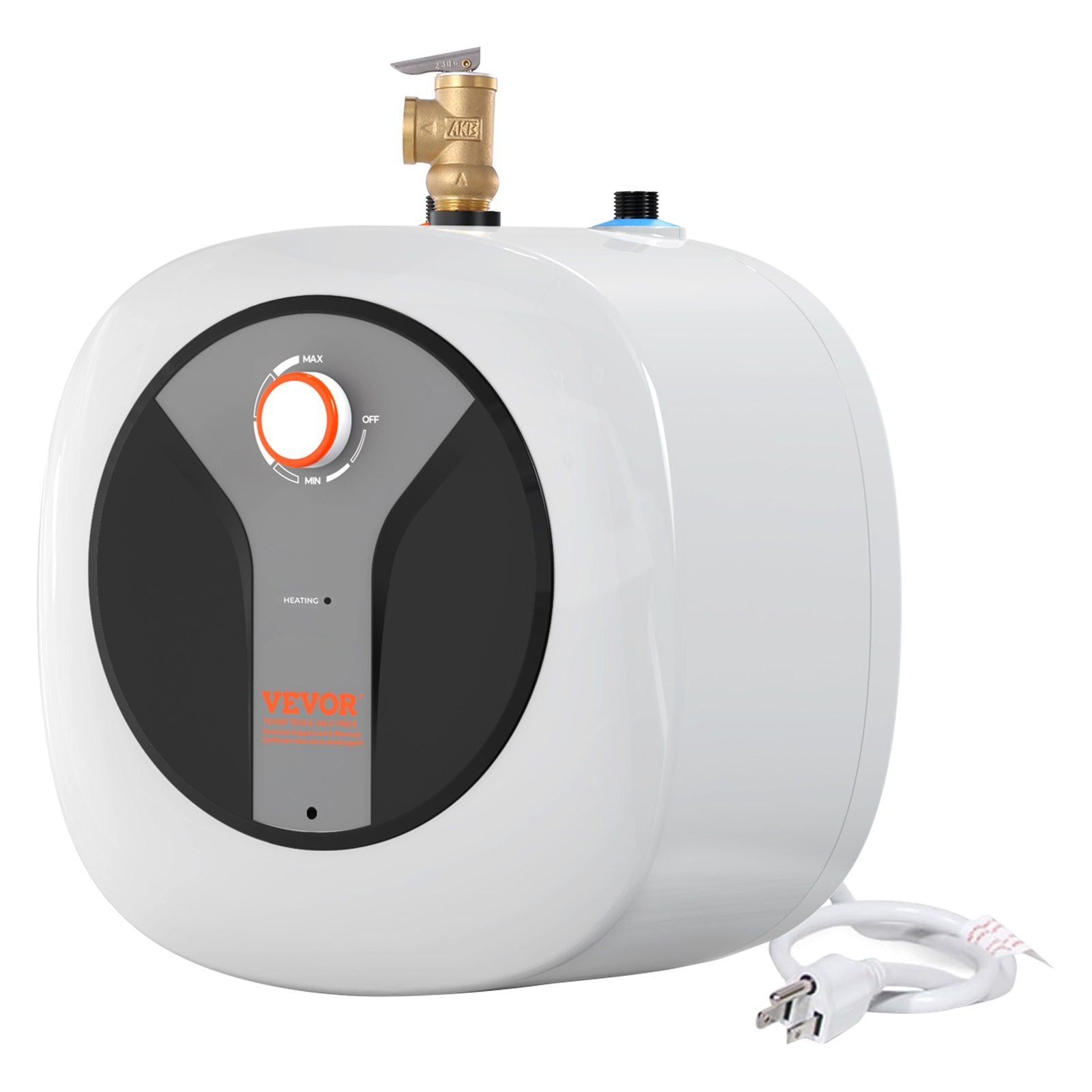 Electric Mini-Tank Water Heater 2.5-Gallon Tank, 1440W Hot Water Boiler Storage, Safety Temperature Pressure Valve Easy Install, for Kichen Bathroom Restaurant, Shelf Wall Floor Mounted