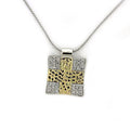 LOAS1331 - Gold+Rhodium 925 Sterling Silver Chain Pendant with AAA Grade CZ in Clear
