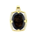 LOA373 - Gold 925 Sterling Silver Pendant with AAA Grade CZ in Smoky Topaz