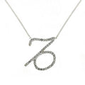 SNK04 - Silver Brass Chain Pendant with Top Grade Crystal in Clear