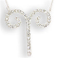 SNK08 - Silver Brass Chain Pendant with Top Grade Crystal in Clear