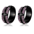 TK2386 - IP Black(Ion Plating) Stainless Steel Earrings with Top Grade Crystal in Light Amethyst
