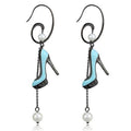 TK2721 - IP Light Black (IP Gun) Stainless Steel Earrings with Synthetic Pearl in White