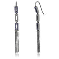 TK2722 - IP Light Black (IP Gun) Stainless Steel Earrings with Top Grade Crystal in Tanzanite